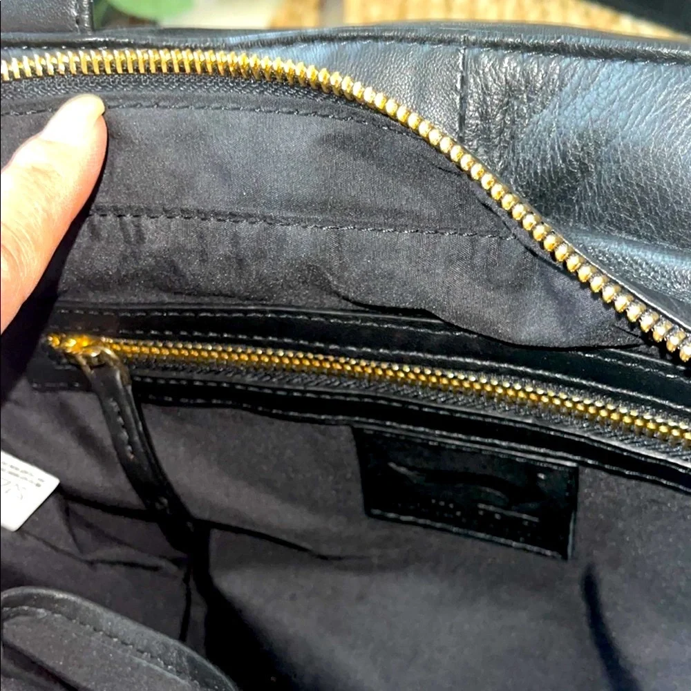 Black Quilted Tote with Modern Design - Picture 7 of 10